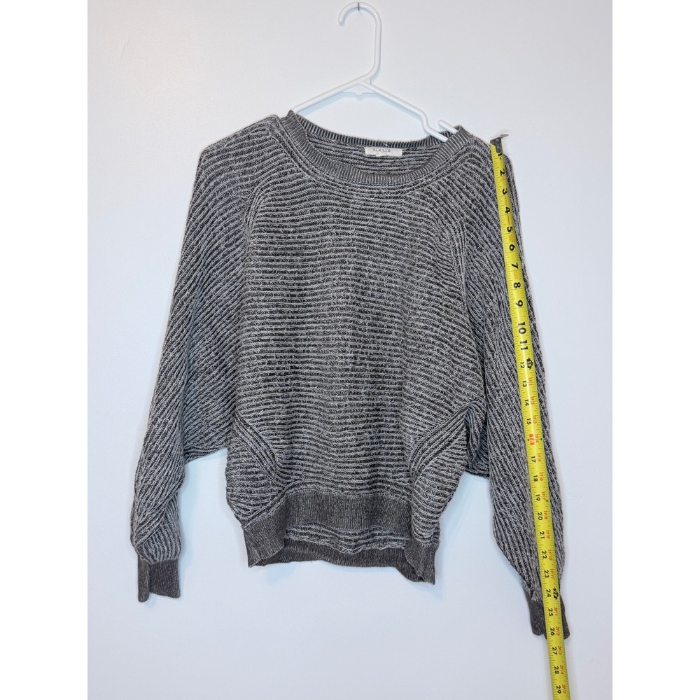 ILLA ILLA Womens Charcoal Grey Ribbed Dolman Sleeve Knit Sweater Size Medium